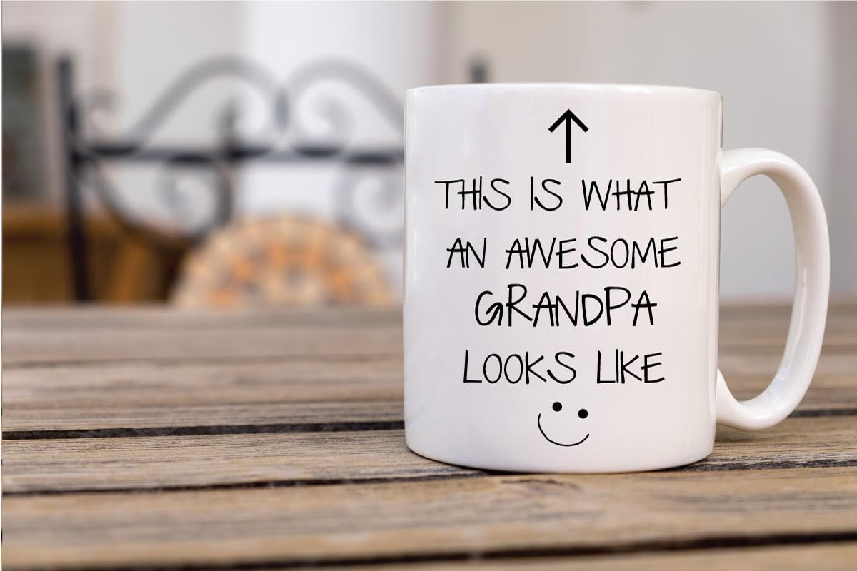60 Second Makeover Limited This is What an Awesome Grandpa Looks Like V2 Mug Fathers Day Birthday Christmas Cup Gifts for Men Presents for Grandpa 11oz Ceramic Coffee Cup