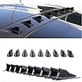 CoscosX 10 Pcs Mini Shark Fin Diffuser Vortex Generator Universal Car Truck SUV Roof Decoration Spoiler Wing Carbon Fiber Car Accessories 2.95inch,Black