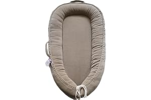 CooCooBaby Infant Lounger, Baby Nest Cover for Baby Girls & Boys, Newborn Essentials for Baby 0-12 Months, 100% Cotton Breathable (Fields of Rye, Corduroy)