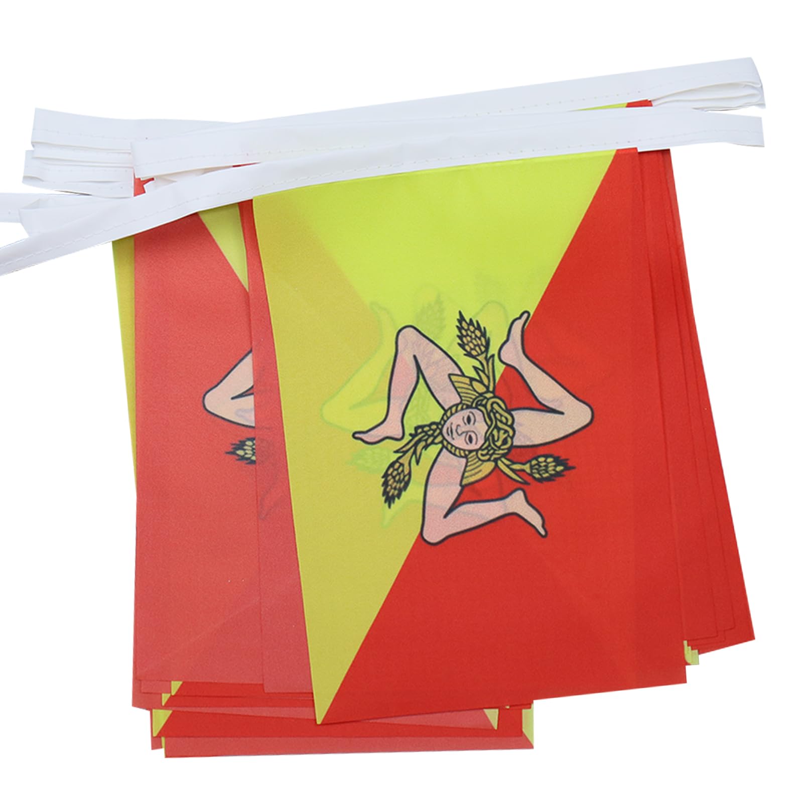 AZ FLAG Sicily Bunting Flag, 20 Ft Garland 20 Small Sicilian Flags 8'' x 6'', 100% Polyester String Pennant, 6 meters — image 1
