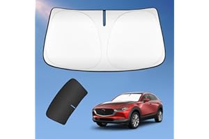 UKTOP Sun Shade Sunshade for Mazda CX-30 2019-2024 2025 Windshield Cover, 2-Layers Sun Shield 240T Silver Sun Visor Foldable Window Shade for CX30 Blocks UV Rays Car Accessories