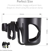 LittleLife Buggy Cup Holder Universal Bottle Organiser for Stroller Black view 2