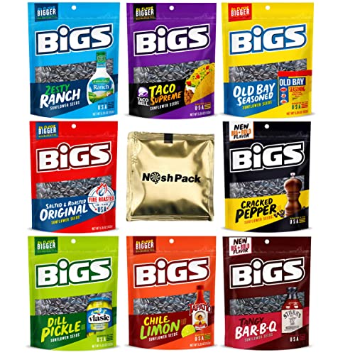 BIGS Sunflower Seeds Variety Pack, 5.3 Oz Bags Bulk Sampler Flavors