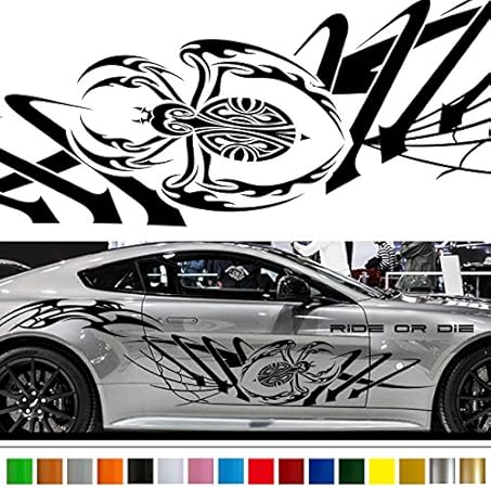 Amazon スパイダーカーステッカーwa23 バイナルグラフィックワイルドスピード系デカール車蜘蛛 ブラック 色変更可 ステッカー デカール 車 バイク
