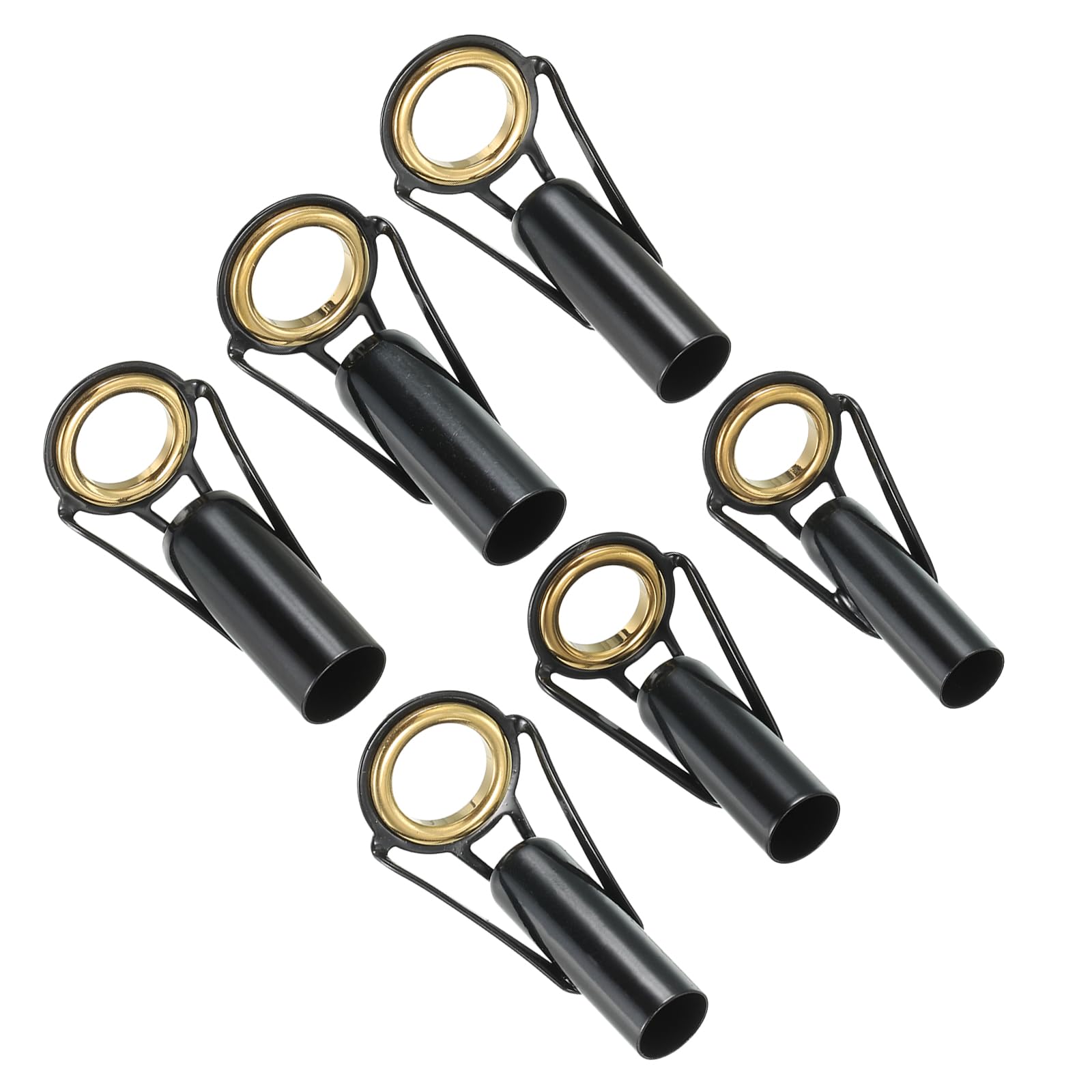 PATIKIL 6.5-10mm Fishing Rod Tip Repair Kit, 6pcs Stainless Steel Pole Ring Guide Replacement for Saltwater Freshwater Fishing, Golden