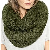 Solid Crochet Infinity Scarf Soft Warm Scarves for Women Fall Winter Thick Circle Loop Scarfs