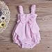 Charm Kingdom Baby Girls Striped Seersucker Bubble Straps Ruffle Layers Bowknot Romper, Pink, 12-18 Months