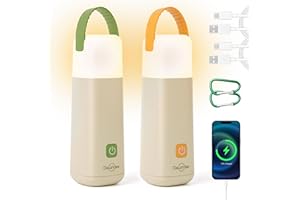 Dawnrise LED Camping Lantern, Up to 350 Hours Rechargeable Camping Light, 4 Modes Outdoor Flashlight Lantern with Red Light, Water Resistant Portable Tent Light for Emergency,Hiking,Hurricane (2PK)