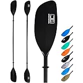 OCEANBROAD Kayak Paddle 86in/218cm, 90.5in/230cm Alloy Shaft 2-Piece Floatable Kayak Oar for Kayaking Canoeing Boating