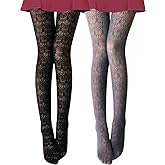 VERO MONTE Womens Colorful Hollow Out Knitted Tights - Patterned Lace Stockings