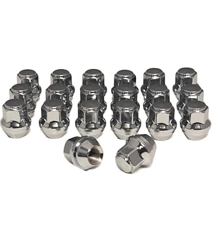IPA Chrome Duplex Acorn Lug Nuts – 14x1.5, 7/8” Hex – 20-Pack – Fits Ford Mustang, Cadillac CTS/CTSV