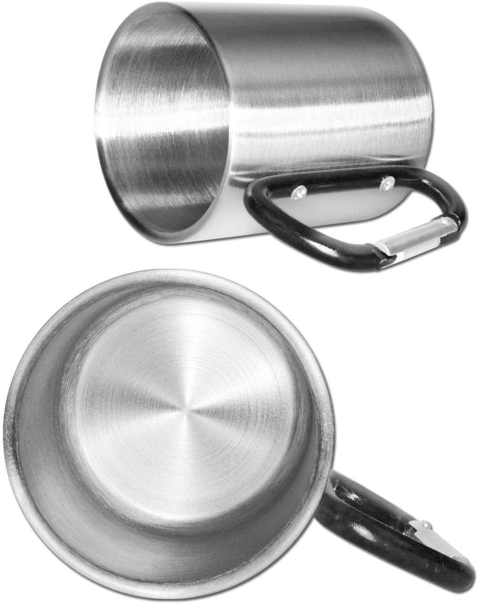 Outdoor Saxx - Heavy Duty Camping Mug with Carabiner Handle Stainless Steel 250ml (Silver/Black) - Image 3