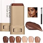 Skween Skin Tint for Black Women, Skween Beauty Balm Serum Boosted Hydration Skin Tint, Solid Tinted Serum Foundation Face Stick, Longwear Contour Stick, Natural Finish (1#)