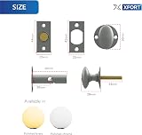 XFORT Polished Brass Rack Bolt Security Kit Oval Turn Knob 55mm Bolt Extra Lock view 3