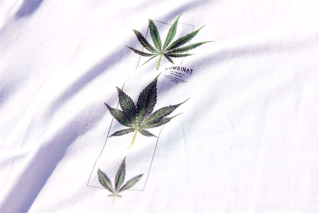 Faleto Mens Stylish Leaf Pattern Printing Cotton Short Sleeve Round Neck T-Shirt,White XXL