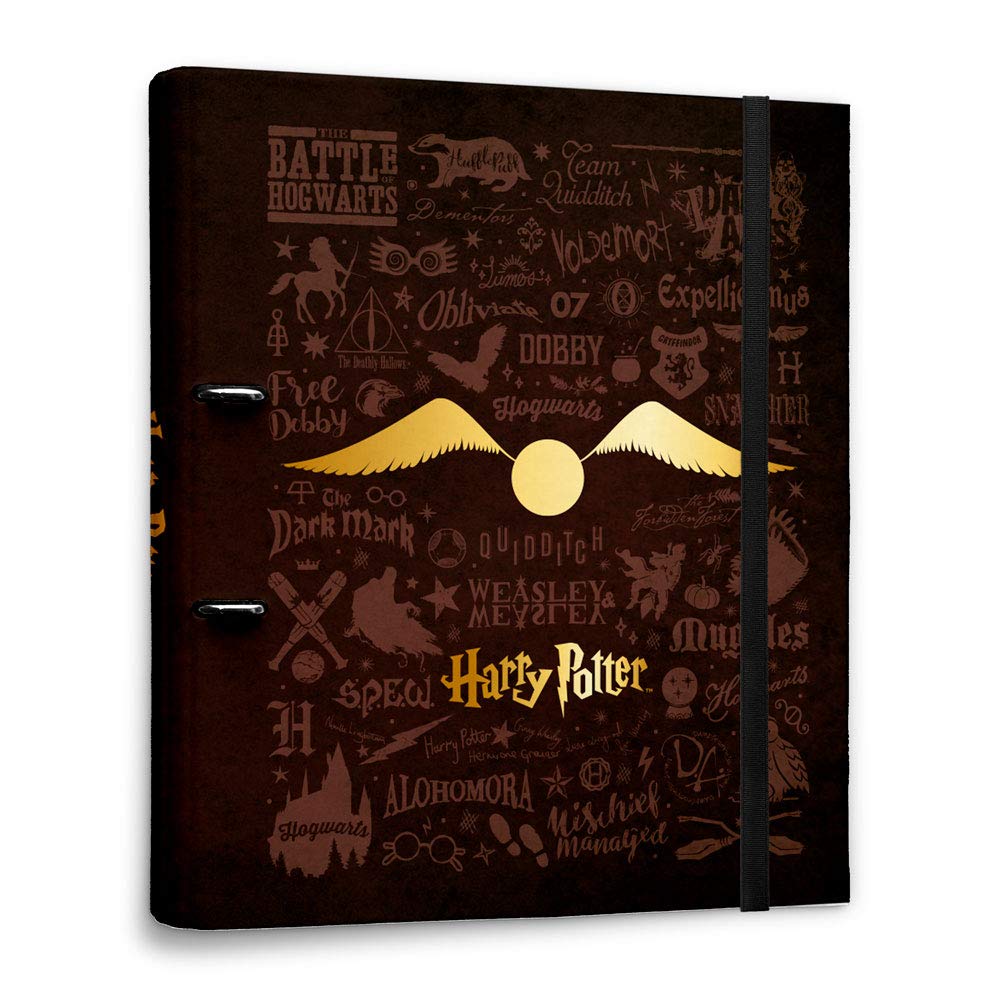Grupo Erik 2 Ring Binder A4 - Harry Potter Stationery | 10.6 x 12.6 inches - 27 x 32 cm - A4 Ring Binder Folder, Document Folder | Harry Potter Gifts