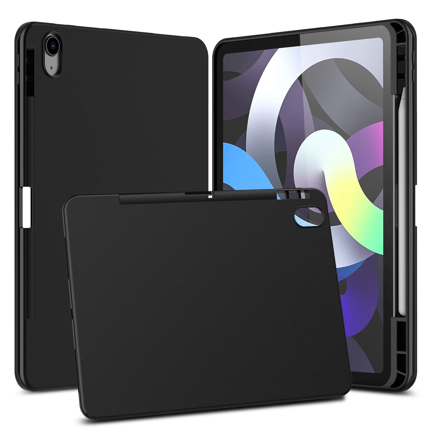 CBUS – Protective Flex-Gel Silicone Case Compatible with Apple iPad Air 4th Generation 10.9 Inch 2020 (Black)