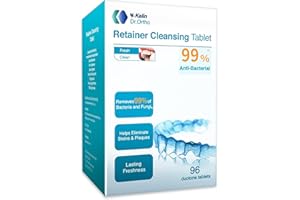 Retainer Cleaner Tablets Invisalign Cleaner Denture Cleaning Tablets,Remove Stains Away,3 Month Nature Supply - Use for Invisible Clear Aligner,Partials Full Dentures,Night Guard,Mouthguard by Y-Kelin