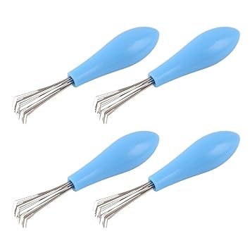 Kicode Bürstenreiniger, für Haarbürste / Kamm, mit Kunststoffgriff, 8,5 cm, 4 Stück