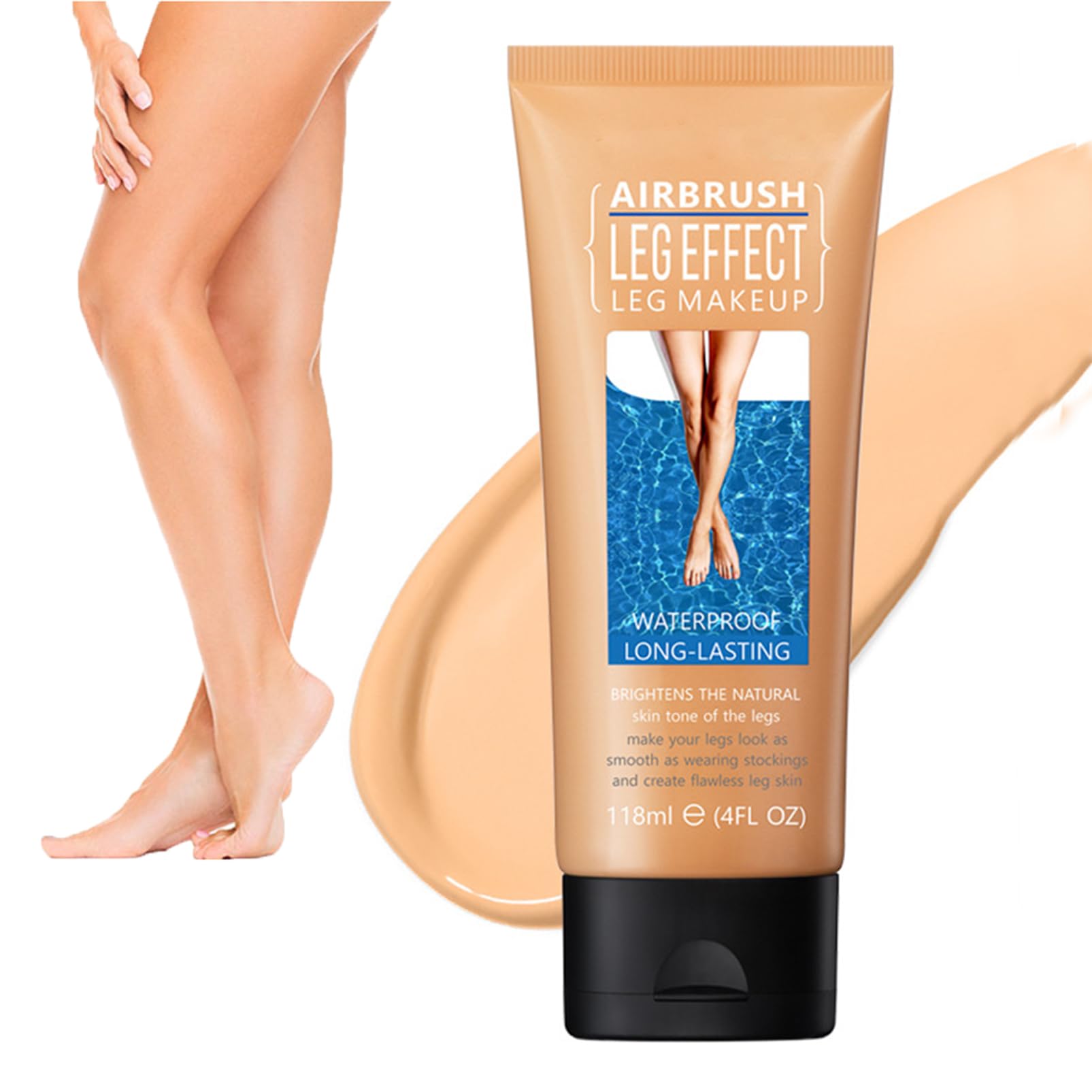 Leg Makeup,Leg Concealer Makeup For Freckles,Veins,Leg And Body Scar Cover Up Makeup For Tattoo Cover Up,Long Lasting Waterproof No Transfer Leg Make Up,Brightens The Natural Skin,118ml(#2Medium Glow)
