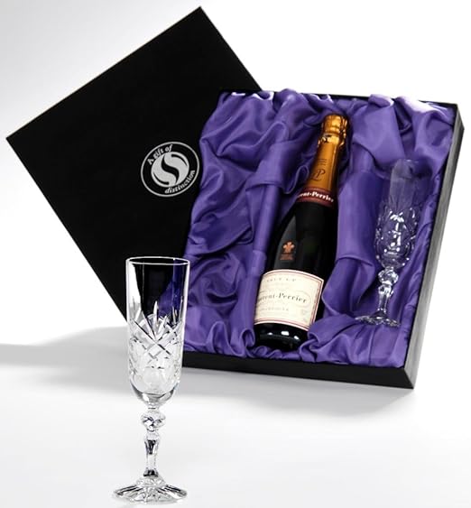 2 Crystal Champagne Flutes Gift Set (Bottle not included) Amazon.co.uk