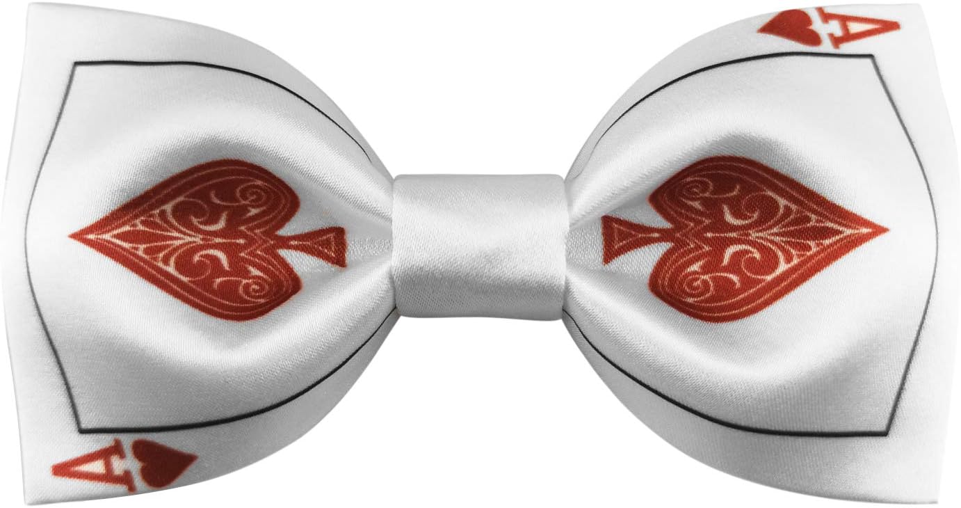 Mens 100 Satin Silk Pretied Bowtie Poker Ace Bow Ties (Ace of SpadesRed) Buy Online at Best
