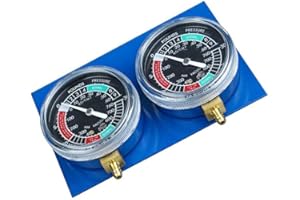 Motorcycle Vacuum Gauge Balancer, 2-Cylinder Carburetor Synchronizer Tool, 15x10x1.8cm - with Vacuum Hoses, Connectors & Bras