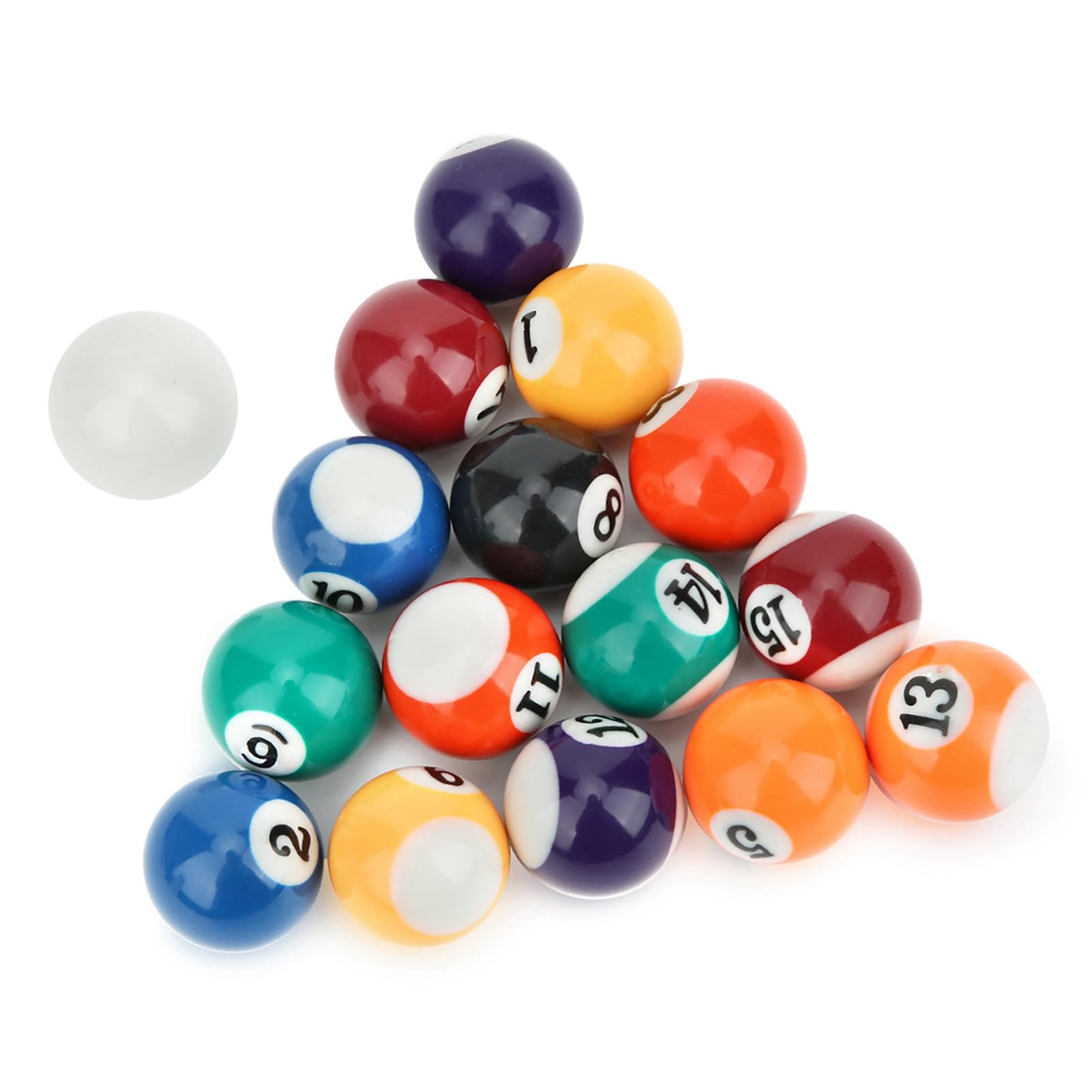 GOTOTOP Pool Cue Training Ball, 16PCS 32MM Mini Pool Ball Billiard Set,Resin Kids Pool Billiard Ball Billiard Table Includes 15 Numbered Balls and 1 cue Ball