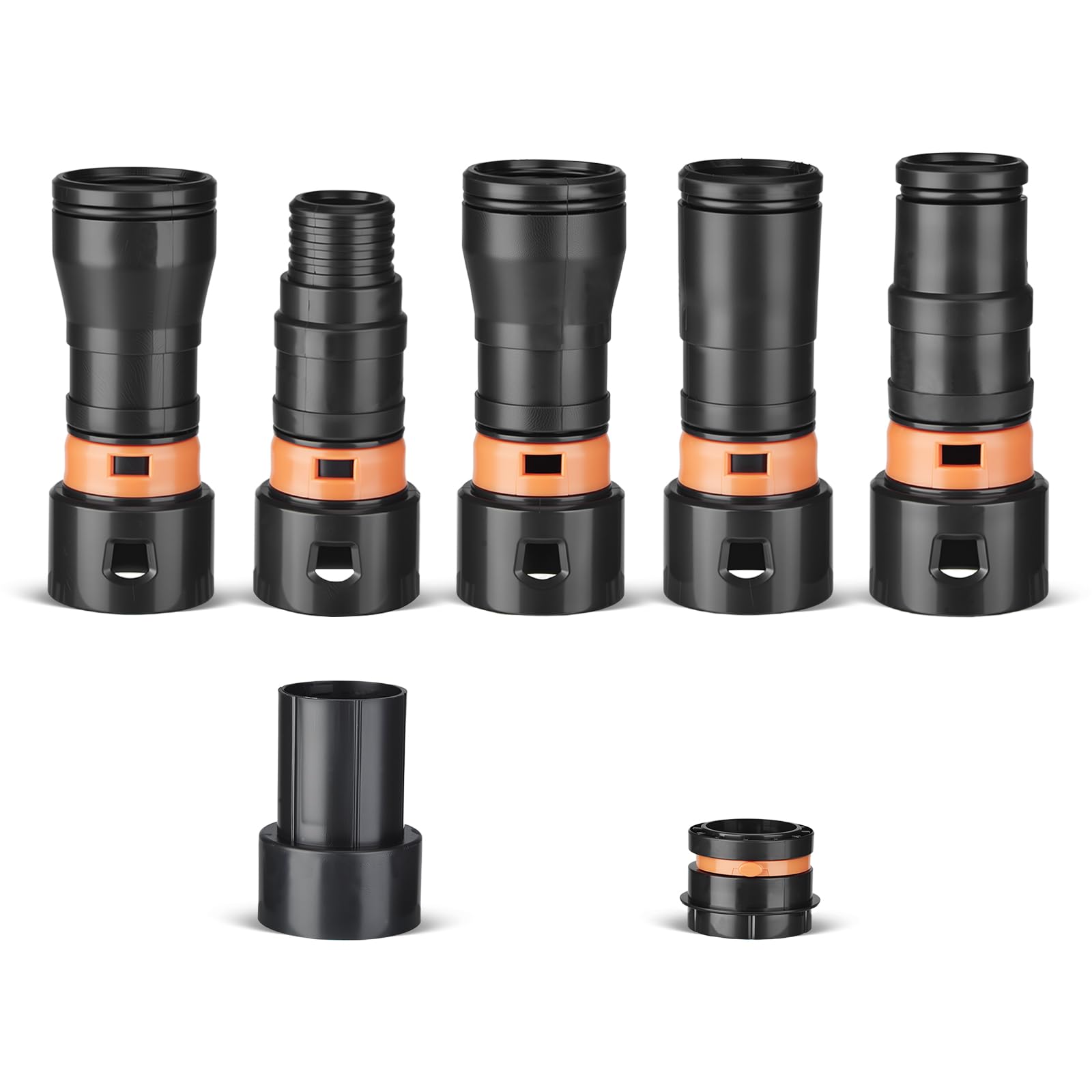 Photo 1 of 7-Piece Vacuum Hose Adapter Kit,Multi-Size Vacuum Attachments for 1-1/4" Hose,Includes 1-2/3", 1-1/3", 1.1", 0.9", 1-3/4" Connectors,Universal Vacuum Cleaner Fittings