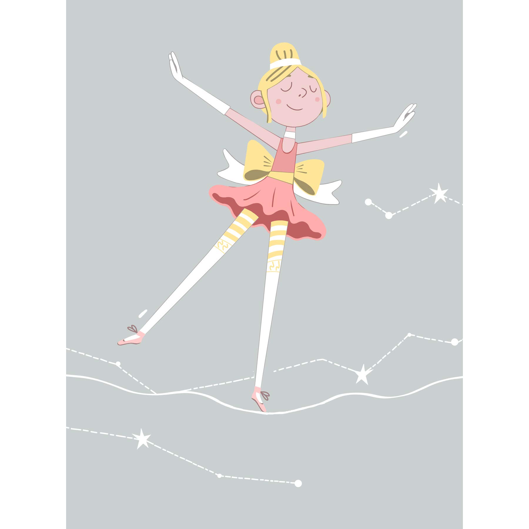 Wee Blue Coo Girls Ballerina Dancer Stars Blonde Large Wall Art Print Canvas Premium Poster