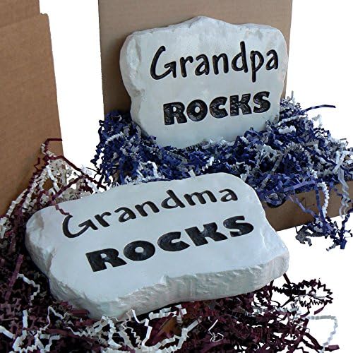 Grandparents Rock - Both: Grandpa Rocks and Grandma Rocks - Engraved in Heavy little Rocks