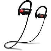 SENSO Bluetooth Headphones, Best Wireless Sports Earbuds w/Mic IPX7 Waterproof HD Stereo Sweatproof Earphones for Gym Running Workout Noise Cancelling Earphones Earbuds Noise Cancelling Headsets