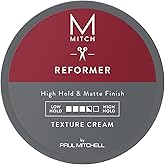 MITCH by Paul Mitchell Reformer Texture Cream for Men, High Hold, Matte Finish, For All Hair Types, Especially Fine to Medium Hair, 3 oz.