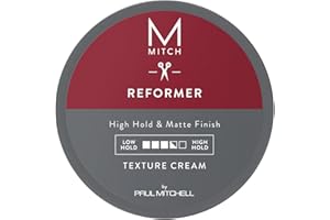 MITCH by Paul Mitchell Reformer Texture Cream for Men, High Hold, Matte Finish, For All Hair Types, Especially Fine to Medium Hair, 3 oz.