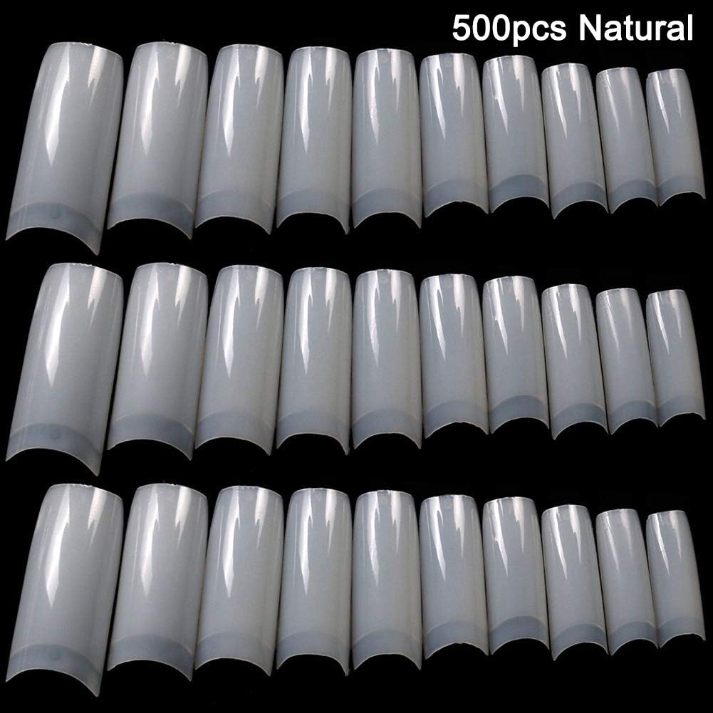 Hapshop 100/500pcs Nails Half French False Nail Art Tips Acrylic UV Gel Manicure Tip
