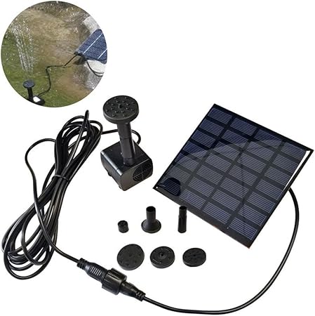 Froadp 1 2w Solar Teichpumpe Brunnenpumpe Solarpumpe Gartenbrunnen Wasserspiel Fontane Pumpe Springbrunnen Fur Garten Miniteich Brunnen Gartendeko 7v Quadrat Amazon De Garten