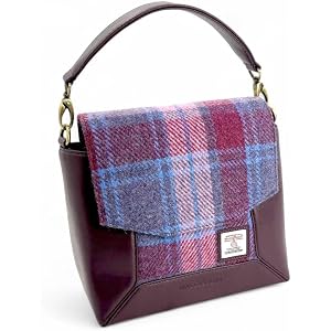 Maccessori Highland Messenger Bag Tartan Wool Vegan Leather Scottish Plaid