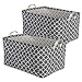 DII Laundry Storage Collection, PE Coated Collapsible Bin with Handles, Gray Lattice, Extra-Large Set, 12.5x17.5x10.5