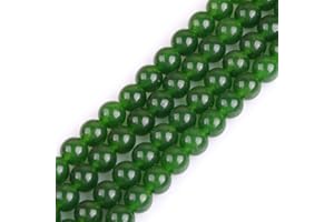 GEM-INSIDE CREATE YOUR OWN FASHION GEM-Inside Natural 8mm Green Taiwan Jade Gemstone Loose Beads Round Crystal Energy Stone Power for Jewelry Making 15"