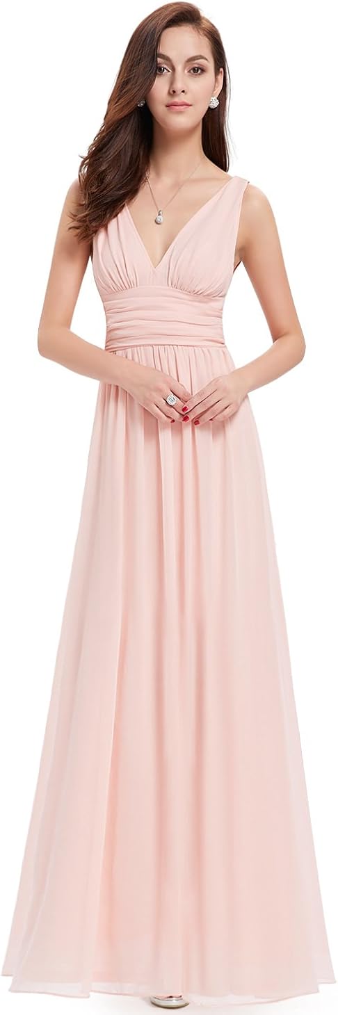 Ever-Pretty Sleeveless V-Neck Semi-Formal Maxi Evening Dress 09016: Clothing