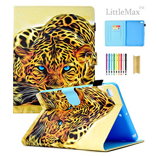 LittleMax iPad Mini 1/2/3/4 PU Leather Case, Lightweight Auto Wake/Sleep Flip Stand Case Smart Shell Magnetic Closure Cover for Apple iPad Mini 1/2/3/4 -#2 Leopard