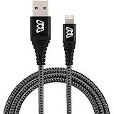 MOS Strike Lightning Cable, 6Ft, Ultra Durable Braided Nylon Fiber Jacket, Tangle Resistant, Mfi Certified