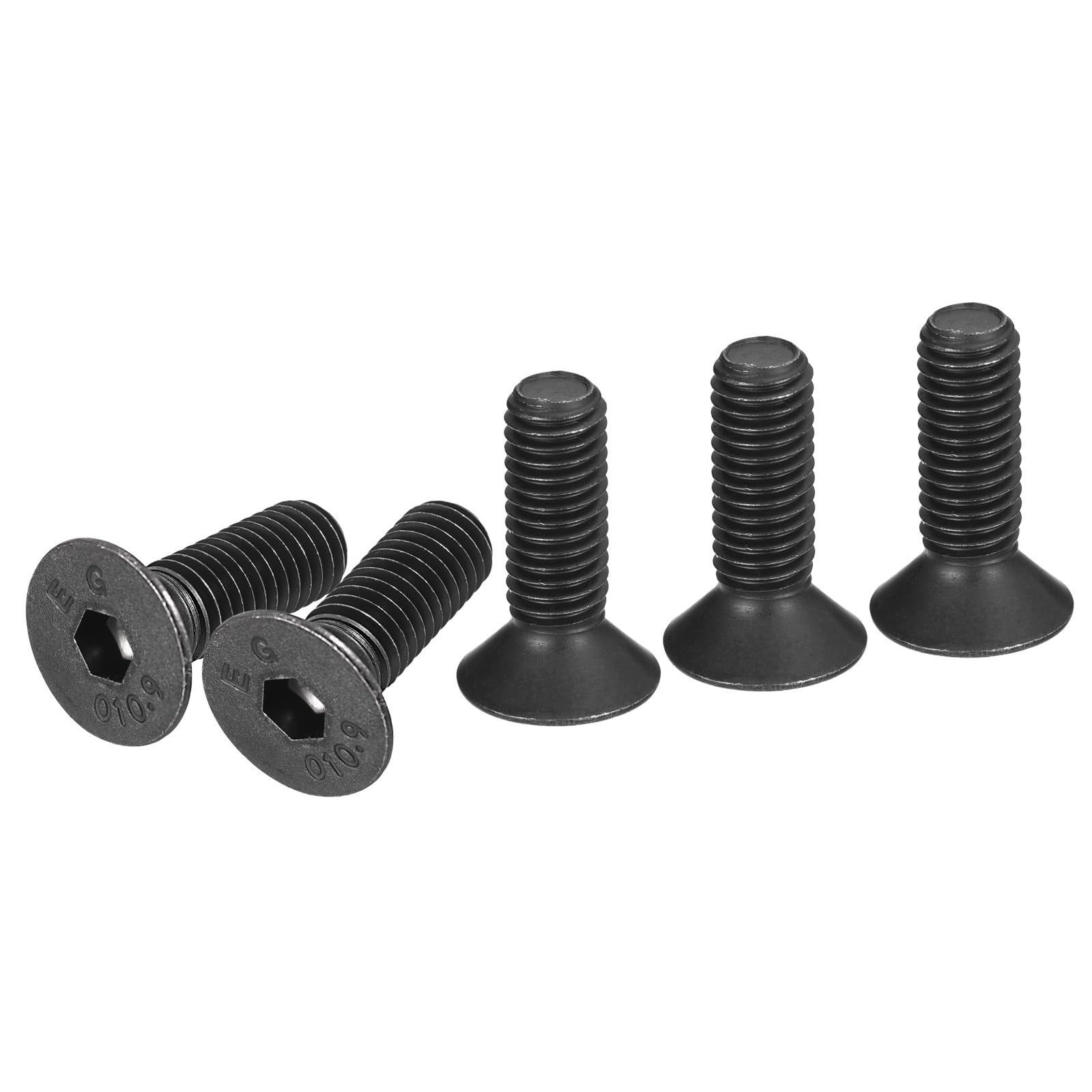 DTGN M8-1.25x25mm Flat Head Socket Cap Screws, 20 Pack Hex Socket Flat Head Screws Carbon Steel Black Oxide, Full Thread, Countersunk Bolts