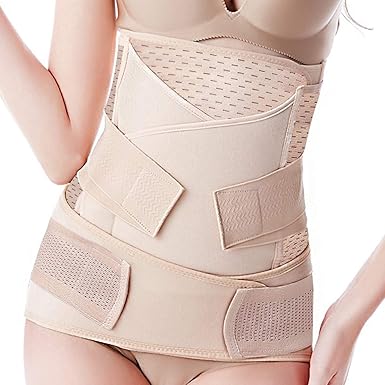 Postpartum Support Recovery Belly Band Girdle 3 In 1 Belt Postnatal Wrap Body Shaper Corset For Women Shapewear Abdominal Binder Waist Trainer Fast Recover From C Section Surgery Size F Beige Amazon Co Uk