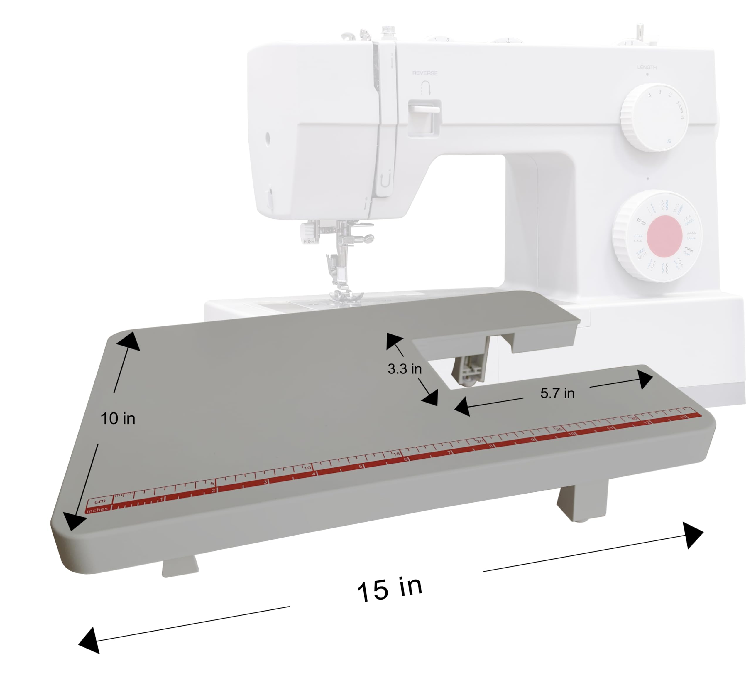 Sewing Machines Extension Table Compatible with Singer Brand 44S, 4411, 4423, 4432, 4452, 5511, 5523, 5532, 6335 Heavy Duty Sewing Machines (Grey)