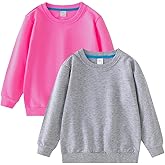 Shouldin 2-Pack Unisex Kids Crewneck Sweatshirt Long Sleeve Cotton Pullover Tops For Boys and Girls(Thin)