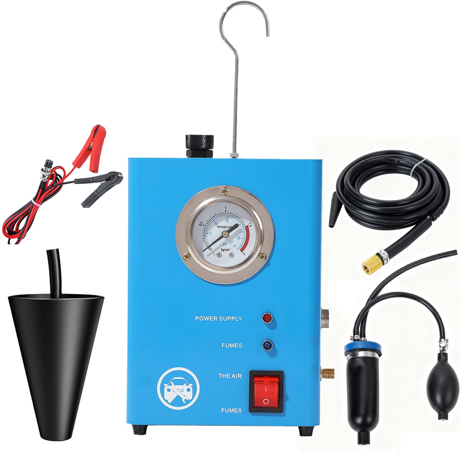 Photo 1 of IMSTMTER Automotive Smoke Leak Detector, Smoke Machine with Built in Air Pump Pressure Gauge, 12V DC Smoke Leak Detector, Diagnostic Leak Tester Tools for Car, EVAP, Vacuum, Fuel and More Leak Testing