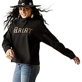 ARIAT Women's Essential Hoodie, Black/Leopard, X-Small