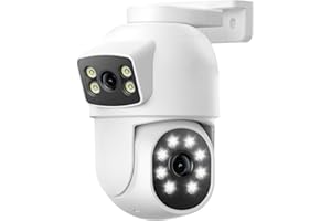 Camcamp Dual Lens Security Camera Outdoor, 2K Full HD Video, 360° View Pan/Tilt Surveillance & Security Cameras with Color Night Vision, Easy to Install, PIR Alarm