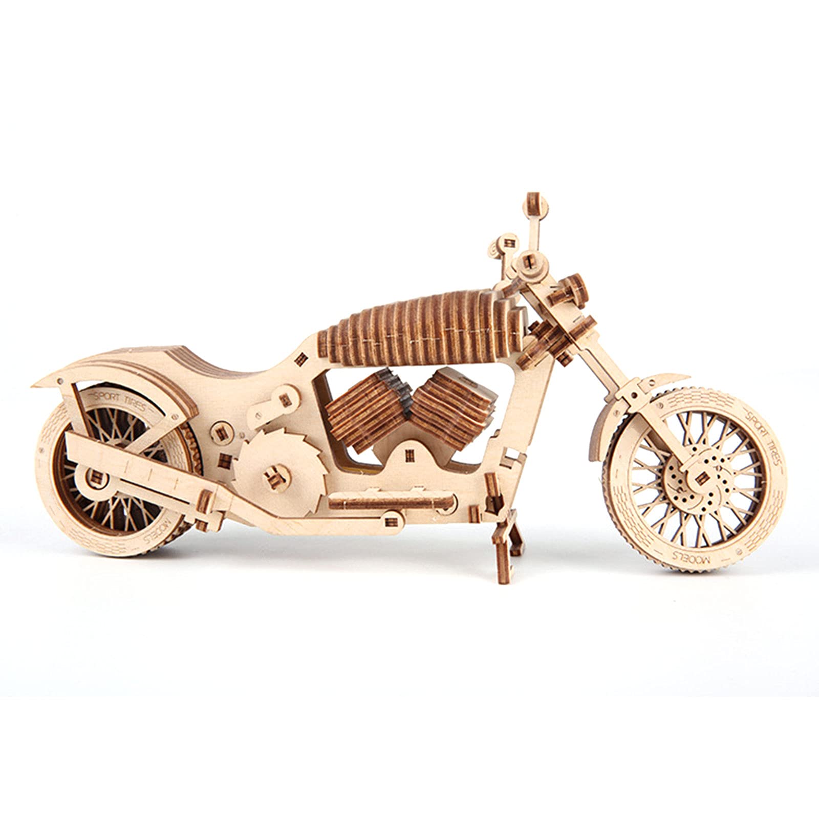 3D Wooden Puzzle，Motorbike DIY Kit Wooden Mechanical Motorcycle Project 3D Puzzle Toy ，Jigsaw Puzzle for Good Family Time with Kids Teens and Adults Refined Gift Idea for Vehicle Passionate